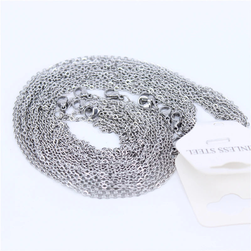10 pcs Stainless Steel Jewelry Chain Set - Durable & Non-Fading Accessories