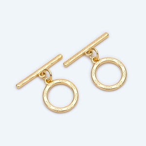 10 Sets Brass Toggle Clasp 13mm Smooth Round DIY Bracelet Jewelry Making