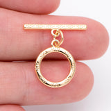10 Sets Brass Toggle Clasp 13mm Smooth Round DIY Bracelet Jewelry Making