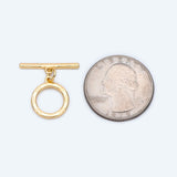 10 Sets Brass Toggle Clasp 13mm Smooth Round DIY Bracelet Jewelry Making