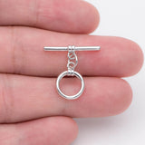 10 Sets Rhodium Plated Brass Toggle Clasp, Easy Close Clasp 10mm