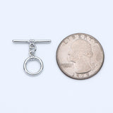 10 Sets Rhodium Plated Brass Toggle Clasp, Easy Close Clasp 10mm