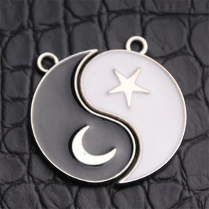10 Sets Stars Moon Tai Chi Charm DIY Jewelry Making