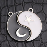 10 Sets Stars Moon Tai Chi Charm DIY Jewelry Making