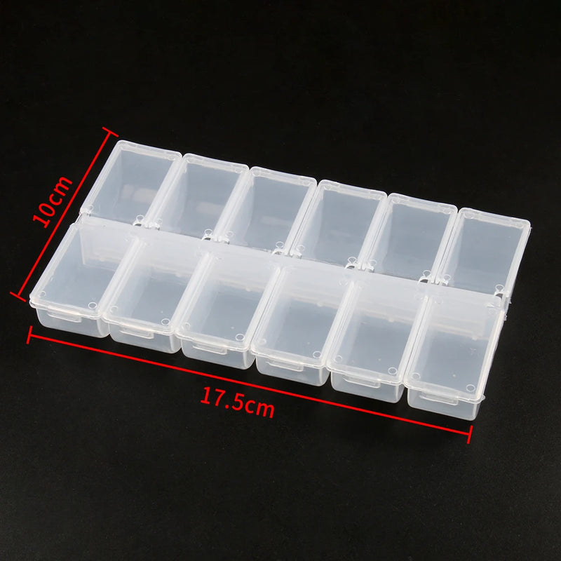 Adjustable Plastic Jewelry Storage Box Case for Beads Earrings