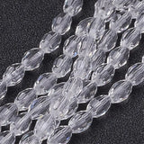 10 Strand Faceted Oval Glass Spacer Beads for Jewelry Making
