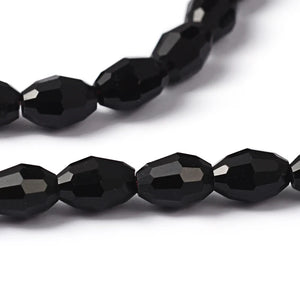 10 Strand Faceted Oval Glass Spacer Beads for Jewelry Making