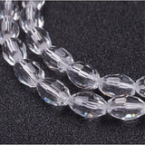 10 Strand Faceted Oval Glass Spacer Beads for Jewelry Making