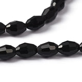 10 Strand Faceted Oval Glass Spacer Beads for Jewelry Making