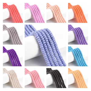 10 Strands 6-7mm Flat Round Polymer Clay Beads for DIY Jewelry Making