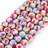 10 Colorful Polymer Clay Round Loose Beads for DIY Jewelry 8.5~9x8mm