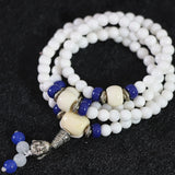 Natural Tridacna Multilayer Bracelet 6mm Round Beads Bangle for Women