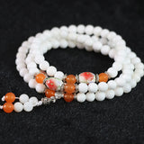 Natural Tridacna Multilayer Bracelet 6mm Round Beads Bangle for Women