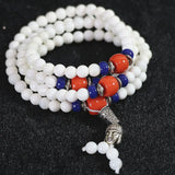 Natural Tridacna Multilayer Bracelet 6mm Round Beads Bangle for Women