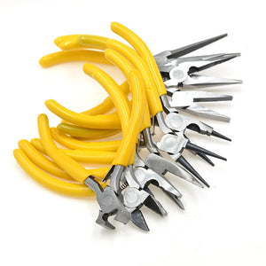 Yellow Handle Long Fixing Jewelry Pliers Kit for DIY