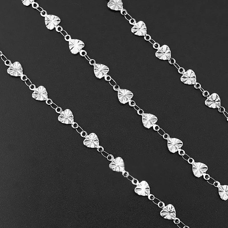 Stainless Steel Cross Heart Link Chain DIY Jewelry Making