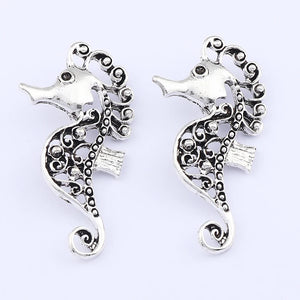 Set of 10 Seahorse Charms for Ocean Jewelry Making