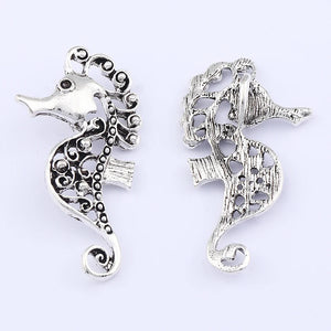 Set of 10 Seahorse Charms for Ocean Jewelry Making