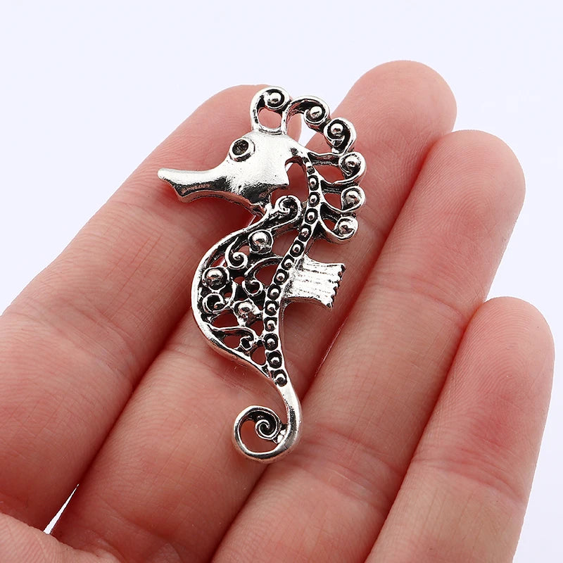 Set of 10 Seahorse Charms for Ocean Jewelry Making