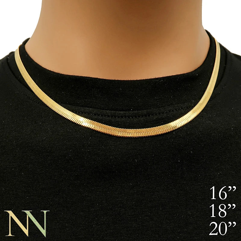 10x Tarnish Stainless Steel Herringbone Necklace for Men Women