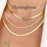 10x Tarnish Stainless Steel Herringbone Necklace for Men Women