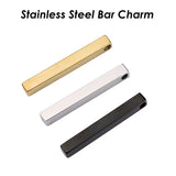 Stainless Steel Vertical Bar Pendants Black, Custom Name Bar Necklace