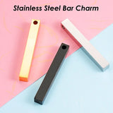 Stainless Steel Vertical Bar Pendants Black, Custom Name Bar Necklace