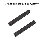 Stainless Steel Vertical Bar Pendants Black, Custom Name Bar Necklace