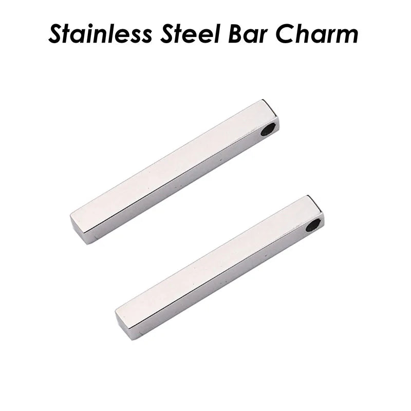 Stainless Steel Vertical Bar Pendants Black, Custom Name Bar Necklace