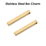 Stainless Steel Vertical Bar Pendants Black, Custom Name Bar Necklace