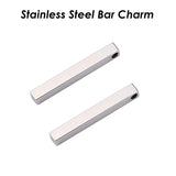 Stainless Steel Vertical Bar Pendants Black, Custom Name Bar Necklace