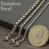 10x Stainless Steel Box Chain Necklaces Silver 16-24 Inch Round Box Chain