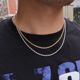 Stainless Steel Necklace 3mm Rope Chain Silver Jewelry Gift