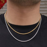 Stainless Steel Necklace 3mm Rope Chain Silver Jewelry Gift