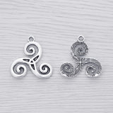 10 Pcs Tibetan Silver Celtic Knot Triskele Charms 28.5x28mm