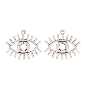 10 Tibetan Silver Demon Eyes Charms Pendants for Jewelry Making