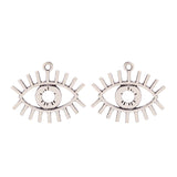 10 Tibetan Silver Demon Eyes Charms Pendants for Jewelry Making