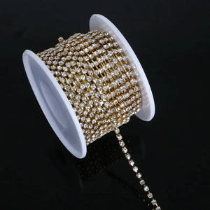 10 Yards/Roll Clear Crystal SS8 Rhinestone Chain DIY Beauty Accessories