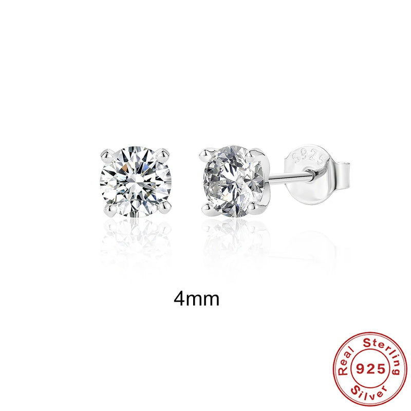 Moissanite Diamond Stud Earrings 925 Sterling Silver Wedding Jewelry