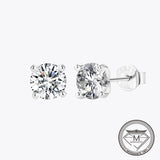 Moissanite Diamond Stud Earrings 925 Sterling Silver Wedding Jewelry