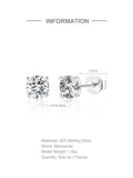 Moissanite Diamond Stud Earrings 925 Sterling Silver Wedding Jewelry
