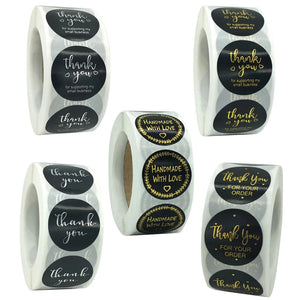 100-1000 Thank You Small Business Foil Labels Stickers for Decoration