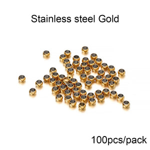 100/120pcs Stainless Steel Stopper Spacer Beads for DIY Jewelry Making