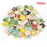 Enamel Plant Insects Earring Charms Diy Findings