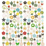 Enamel Plant Insects Earring Charms Diy Findings