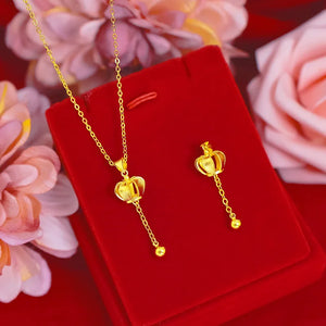 18K AU750 Necklace Chain Crown for Women Party Fine Jewelry