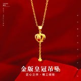 18K AU750 Necklace Chain Crown for Women Party Fine Jewelry