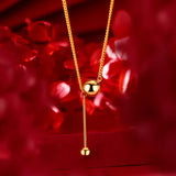 18K Ins Tassel Light Bead Clavicle Chain Pendant Necklace