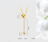 18K Ins Tassel Light Bead Clavicle Chain Pendant Necklace