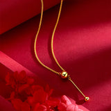 18K Ins Tassel Light Bead Clavicle Chain Pendant Necklace